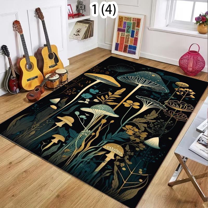 

Dreamy Mushroom Printed Carpet Fern Patterned Door Mat Kitchen Bedroom Living Room Carpet Entrance Porch Decoration Rug 40X60cm