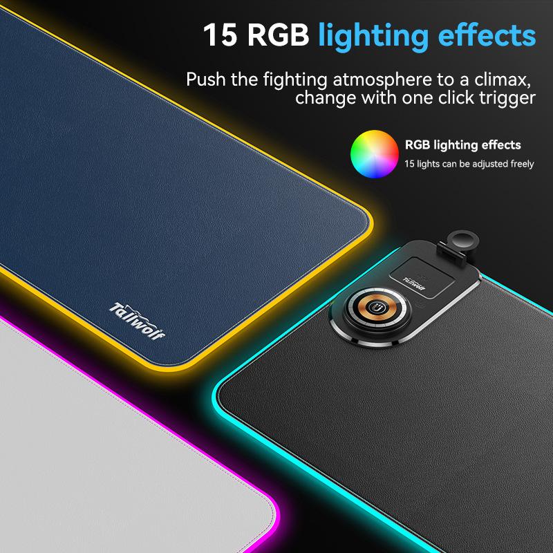 15W3 In 1 Wireless Charging Mouse Pad Custom Office Desk Pad Phantom Luminous Game Pad Rubber Mouse Pad Oversized