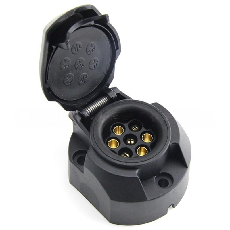 7 Pin 12V Trailer Wiring Socket Waterproof Towbar Towing Converter Electrical Plug for Caravan Truck