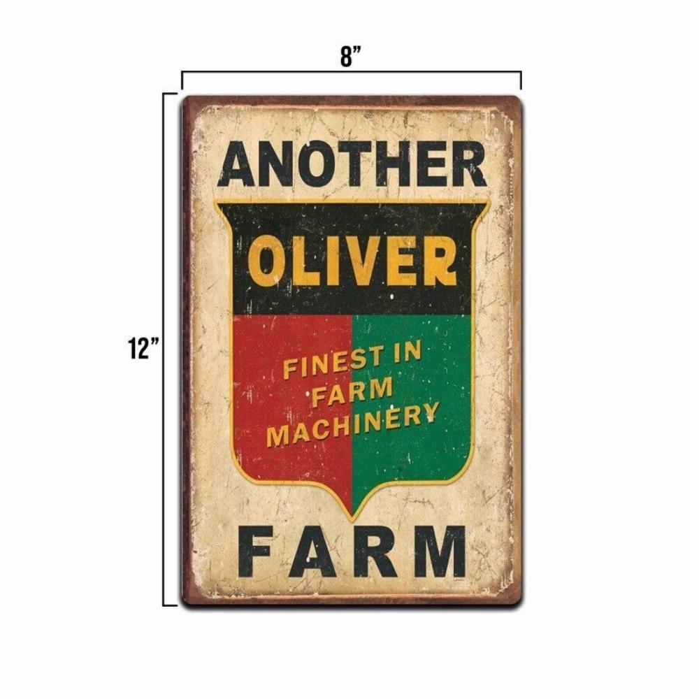 Sign Metal Oliver Equipment Tractor Metal Farm Farm Tractor Sign Wall 8x12 In