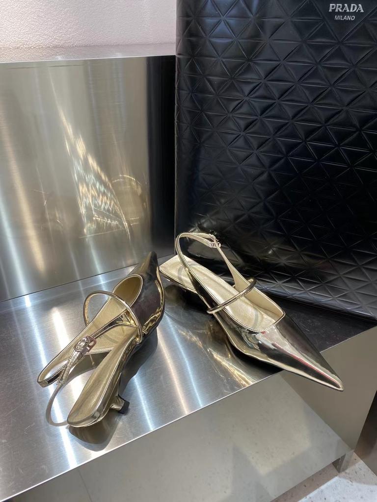 fashion Patent Leather Women Sandals Gold Silver Pointed Toe Thin Mid Heels Back Strap Summer 2024 New Dress Shoes Woman Size 35-39