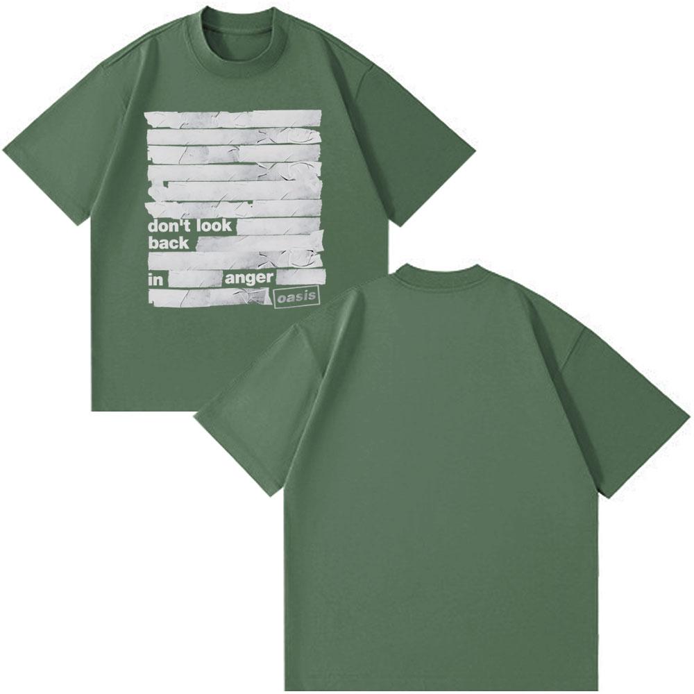 Rock Band O-Oasis Knebworth 1996 Album Vintage Men's Casual Branded Men's Clothing Cotton Short Sleeve T Shirt Fashion Hip Hop