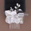 Perlový listový svatební hřeben do vlasů - Ručně vyráběná nevěstina ozdoba hlavy