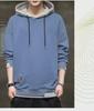 Men's Trendy Hooded Sweatshirt - Spring/Autumn, All-Match, Loose Fit, Casual Two-Piece Look for Teens and Students.