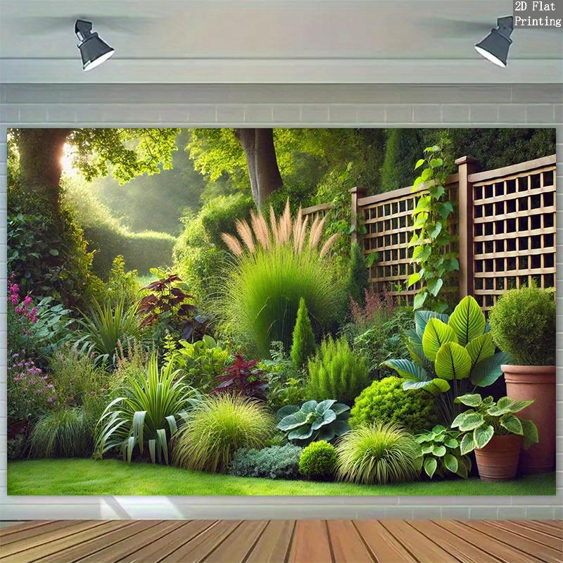 2D Flat Surface Garden Landscape Party Banner Suitable for Living Room and Bedroom Polyester Fiber