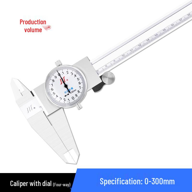 Stainless Steel Dial Caliper 150-300mm, 0.02mm Accuracy