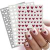 Black White Red Nail Art Manicure DIY Love Heart 3D Nail Stickers Design Decals