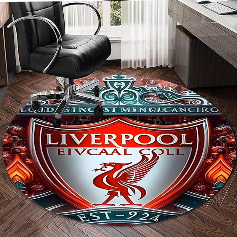 1pc L-Liverpool Print Round Carpet Chair Round Carpet Suitable for Bedroom Living Room Home Decorative Carpet