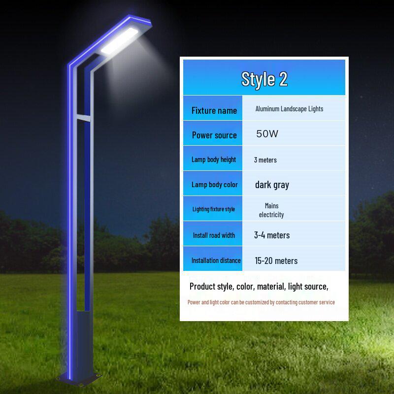 3-Meter Modern Aluminum Solar Courtyard Light - Waterproof & Rustproof for Outdoor Use