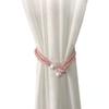 Elegant Fabric Curtain Holders with Pearl Accents