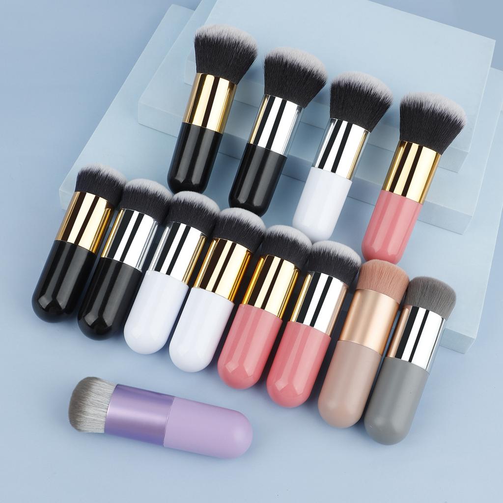 Single small fat pier foundation makeup brush, round head loose powder brush BB cream brush blush brush makeup tool brush