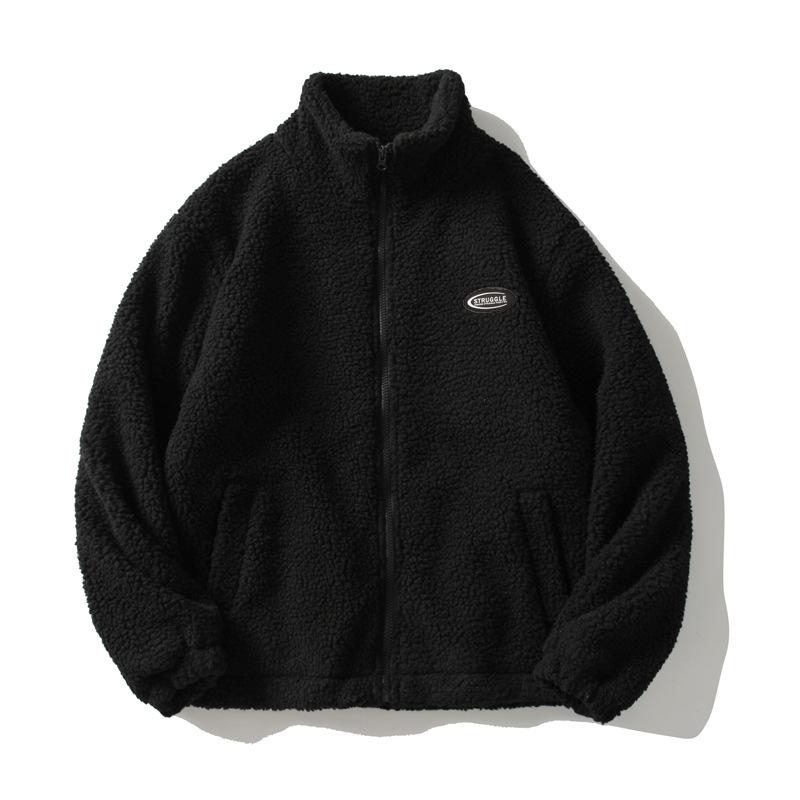 

2021 Autumn/Winter Korean Trendy Men s Lambswool Loose Jacket - Casual Hong Kong Style X-Large