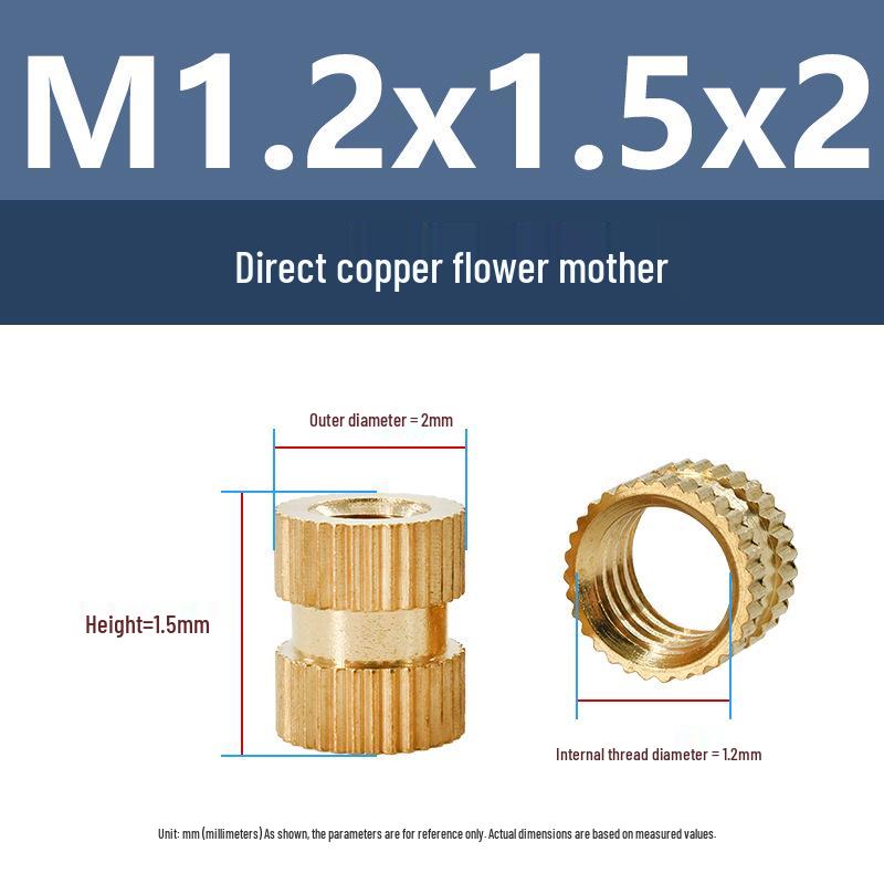 M1-M10 Knurled Brass Heat Insert Nut for Injection Molding