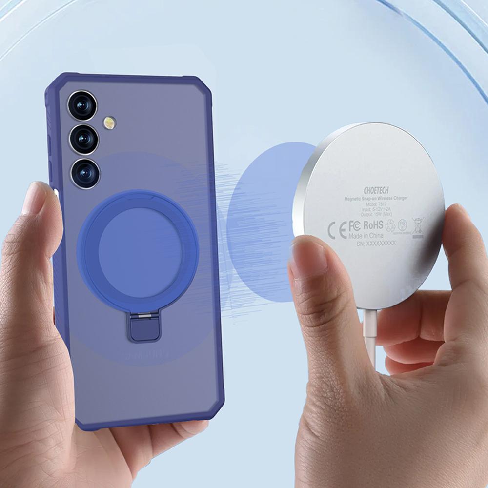 For Samsung Galaxy S25+ Case Compatible with MagSafe Kickstand TPU+PC Anti Drop Phone Cover