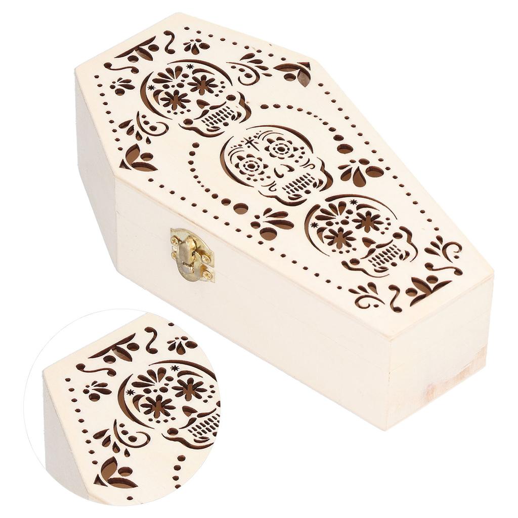 2Pcs DIY Unfinished Wooden Coffin Box for Small Pet Funerals Halloween Party Decoration