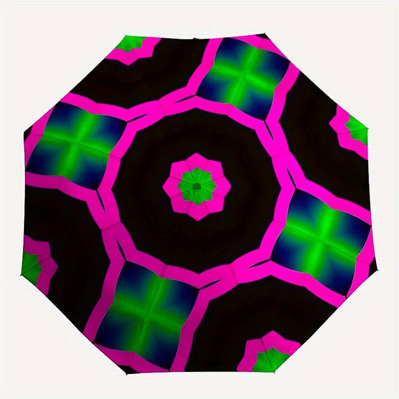 

1pc Kaleidoscope PatternAutomatic Folding Umbrella, Portable & Foldable Design with 8 Ribs, Casual Outdoor Accessory yy250804252