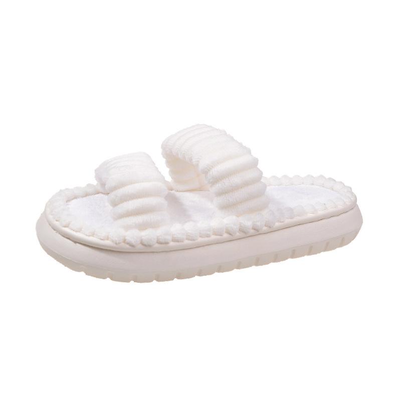 

Осень и зима новая мода хлопковые тапочки с флисовой лямкой домашние комнатные пушистые женские туфли 40-41 белый