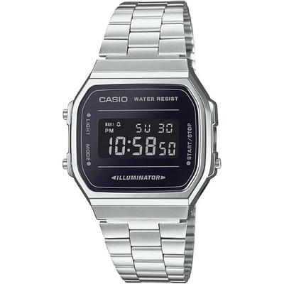 CASIO Digital Watch Vintage Series A168WEM-1 Men's Ladies' Kids' Silver X Black Overseas ...