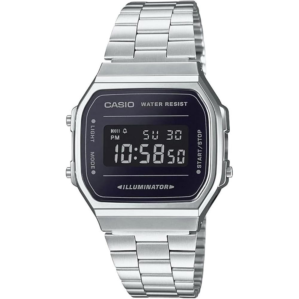 [CASIO] CASIO Цифровые часы Серия Vintage A168WEM-1 Мужские Женские Детские Серебристый x Черный Зарубежные ...