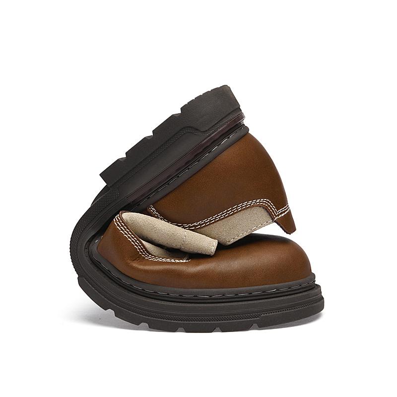 British Style Men's Work Shoes Thick Soled Casual Shoes Men's Leather Trendy Shoes Retro Style Luxury Shoes