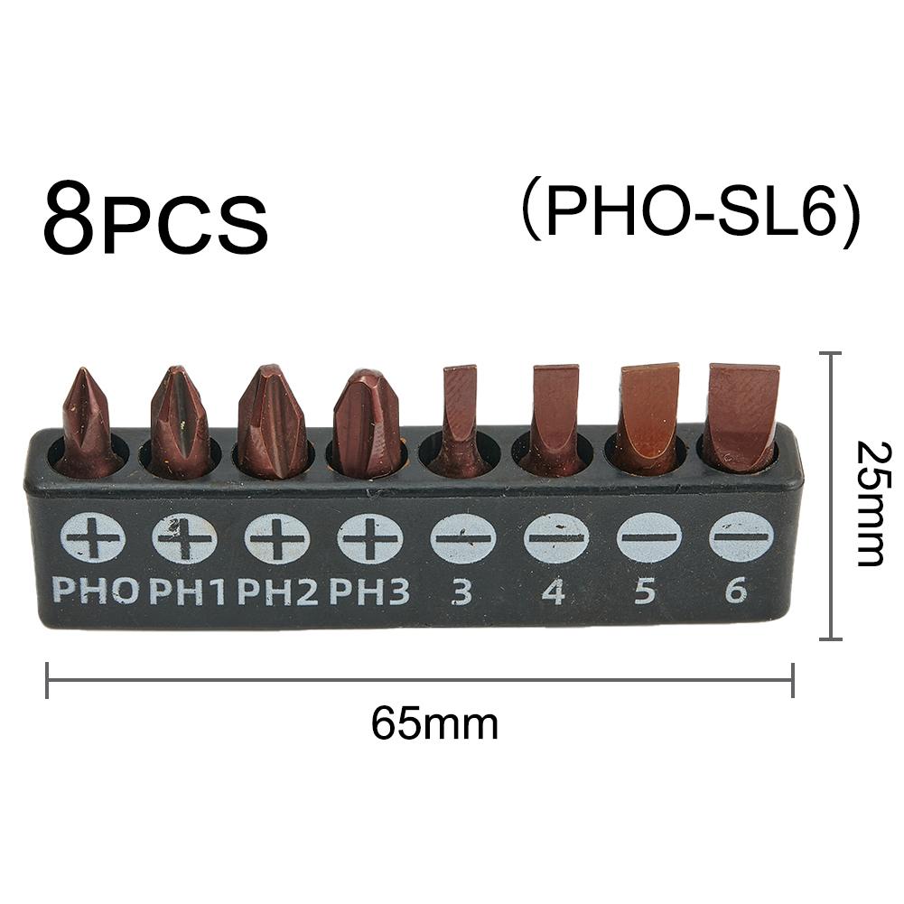 8 Stück PH/Torx Stern Schraubendreherbits 25mm Sechskantschaft Sicherheitsmagnetischer Treiberbit Legierter Stahl Schraubendreherbits Elektrowerkzeugteile