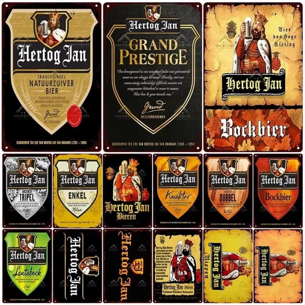 Retro Hertog Jan Metal Sign - Exquisitely Crafted Tin with Vivid Paint, Ideal for Bar & Club Decor To Create a Mesmerizing Mural