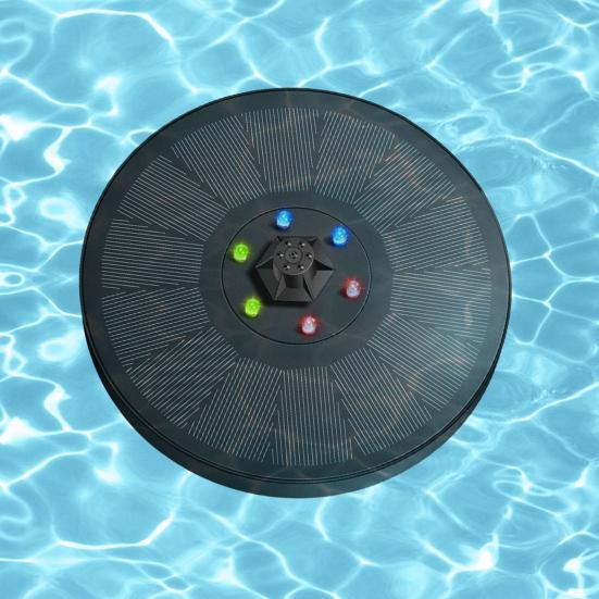 Solar Fountain with LED Lights Birds Bath Garden Pond Pool Decorative Outdoor DIY Potential for Garden