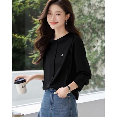 Mohan Yimei Women's Basic Round Neck Long Sleeve T-Shirt