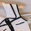 Summer Xiaoxiang Style Sleeveless Knitted Vest - Artful, Contrasting Colors, Celebrity Chic