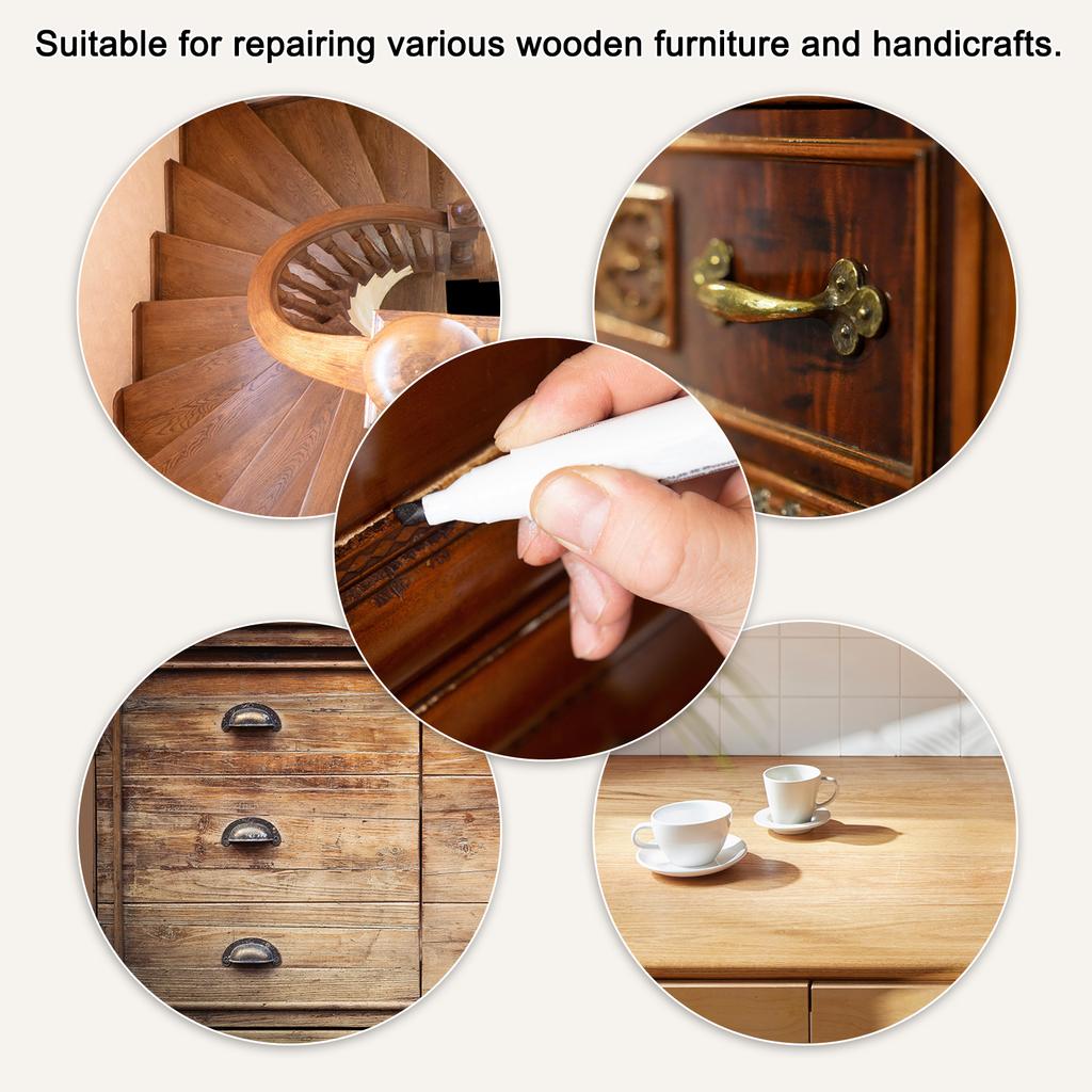3/5Pcs Furniture Repair Kit Patch Paint Pens Wood Furniture Markers Touch Up Wood Filler Sticks for Scratches Wooden Floor Table