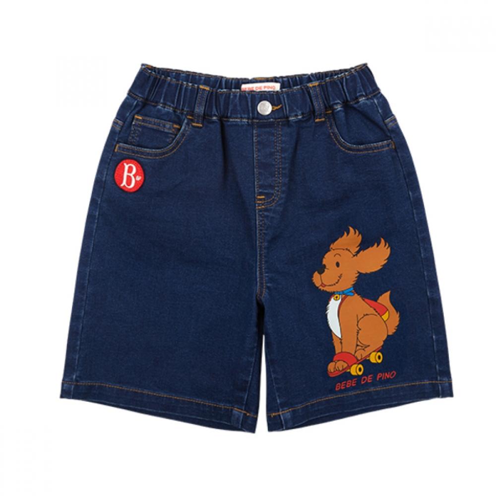 Bebe De Pino Hawaiian Puppy Kids Denim Shorts Bp52dp343 denim/100