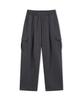 CAMEL WORK One-Pleat Wide Cargo Sweatpants (Charcoal)