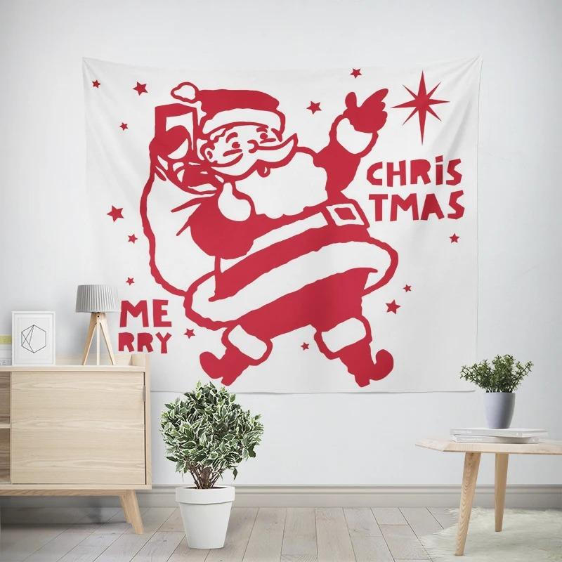 New Year Christmas White Bear Pattern Living Room Bedroom Decorative Tapestry