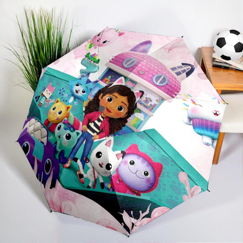Colorful Friends Dollhouse Umbrella Folding Umbrella, Automatic Umbrella 8-Frame for Travel, Camping Use Gift for Halloween Christmas