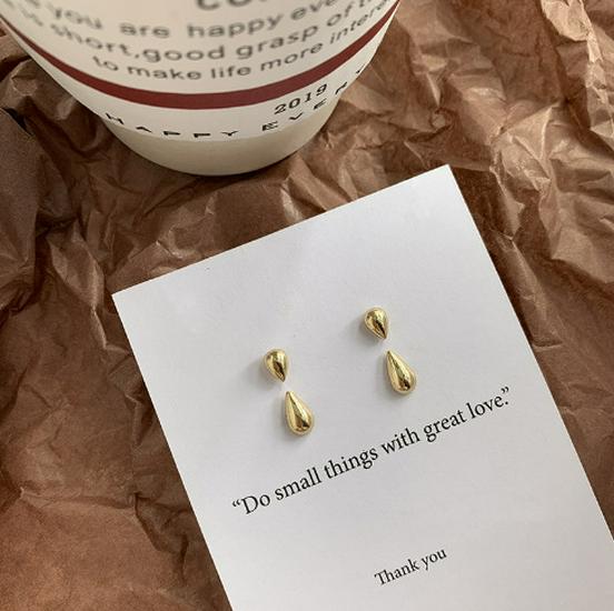 Women's High-End Metal Water Drop Stud Earrings - Unique Summer Trendy Design