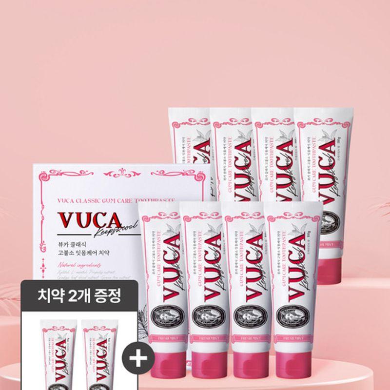 Viewca Classic High Fluoride Gum Care Toothpaste, Fresh Mint Flavor, 110g (8 pieces) + 2 free 110g gum care toothpastes