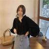 French Style Retro Puff Sleeve Blouse Women Korean Fashion Spliced Ruffles Shirt Ladies Elegant Chic Design Shirts