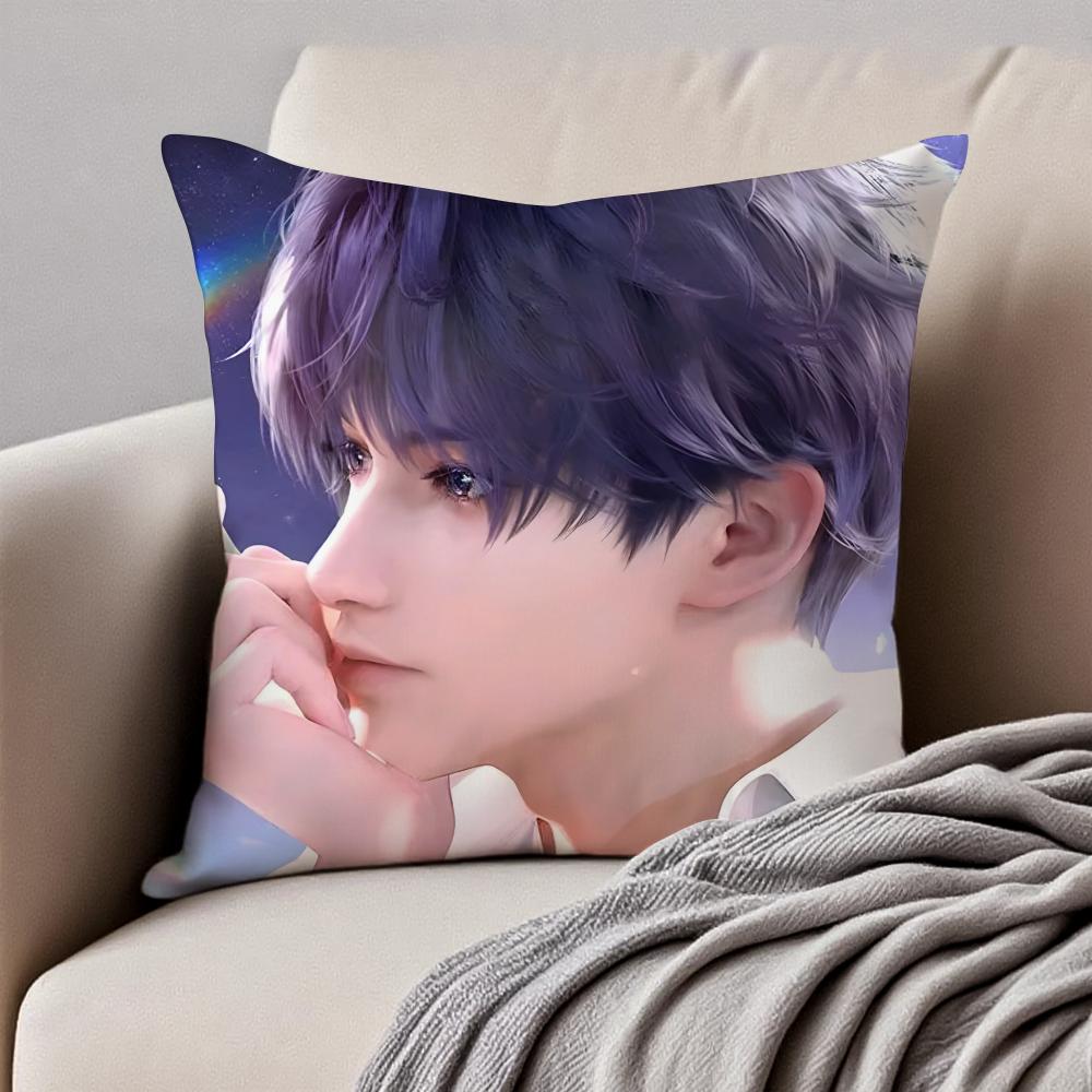 Hot Game Love And Deepspace Cushion Cover Pillowcase Antidustmite Invisible Zipper Short Plush Sofa Cushion