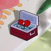 Red Cartoon Unique Box Shaped Brooch Stylish Alloy Pin For Accessories Fashionable