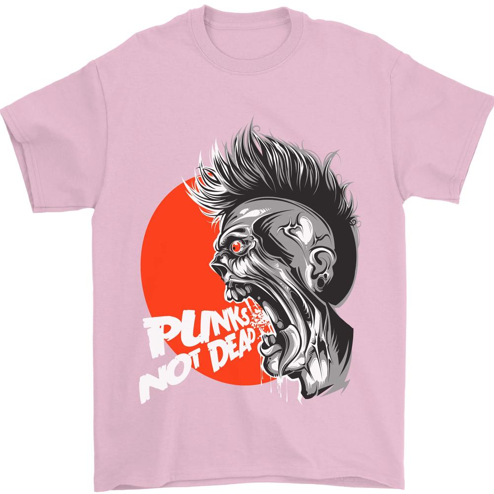 Punks Not Dead Koszulka Unisex Rockowa z Czaszką 100% Bawełna