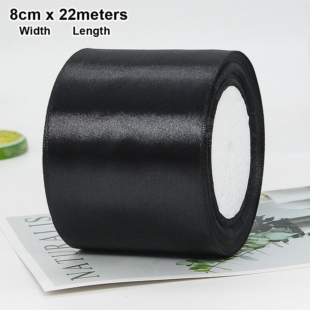 1 Stück 22m Schwarzes Satinband Queen Beerdigungszubehör Neues Schleifenband Geschenk Hochzeitsparty Deko