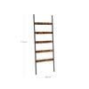 VASAGLE Blanket Ladder, Leaning Ladder Shelf, 5-Tier Towel Rack, 65 cm Wide, Steel Frame, for Blankets, Towels, Scarves, Industrial Style