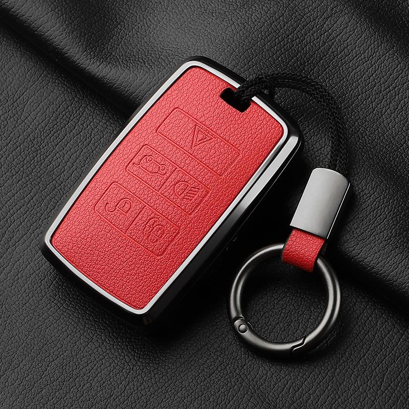 Metal and Leather Car Key Case Cover For Land Rover Range Rover Discovery Evoque Sport Velar Key Protection Shell Accessories