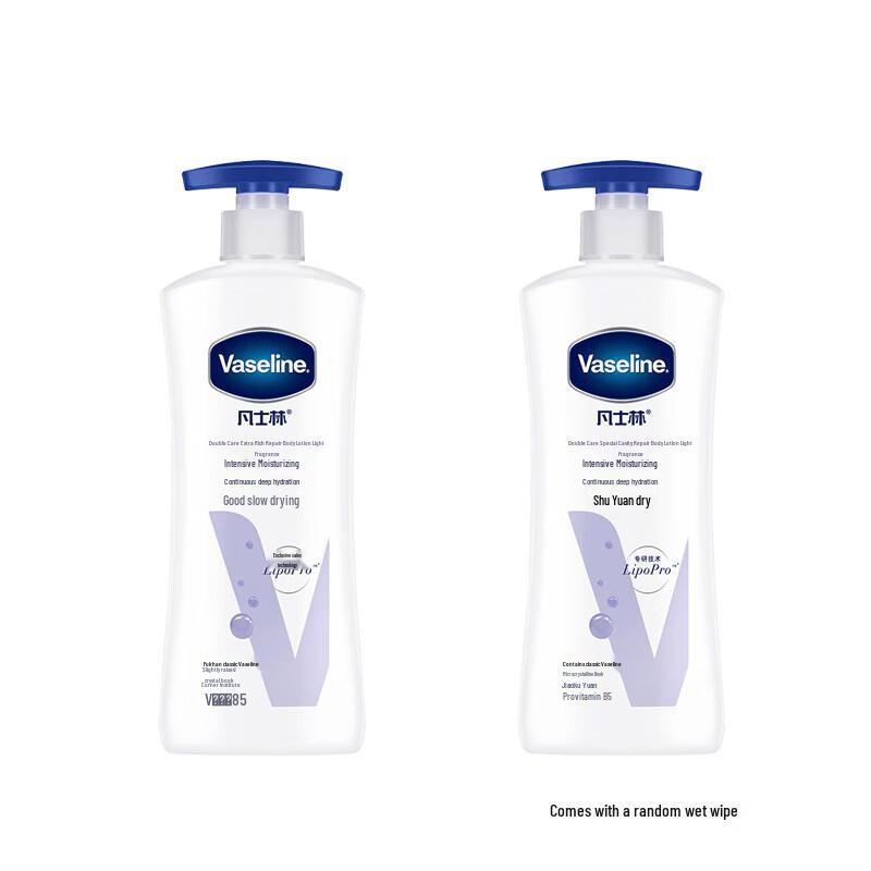 Vaseline Deep Repair Body Lotion, Light Scent Duo Pack