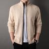 Maglione lavorato a maglia con collo alto da uomo, autunno inverno, cardigan, top coreano slim, tinta unita, giacca