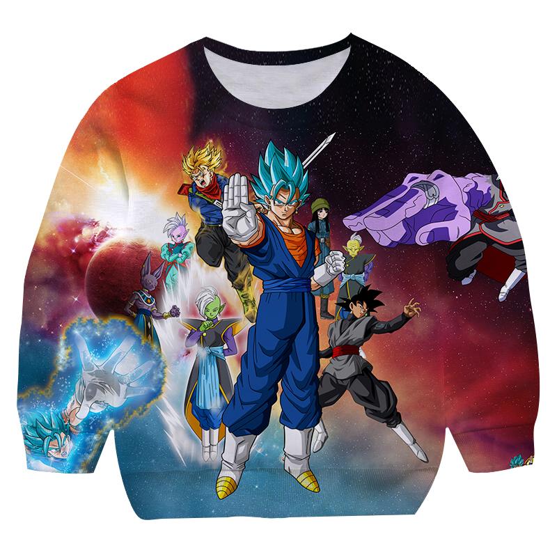 

2025 Дитячі толстовки з круглим вирізом Dragon Ball Z Goku Супер Крутий принт Хараджуку 3D-друк Пуловер для хлопчиків та дівчаток Дитячий одяг Довгий рукав 9-10 Years