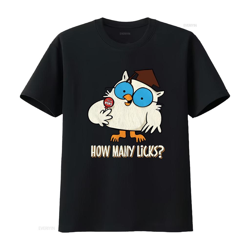 Tootsie Roll Owl Unisexylicks Black Heather Adult T Shirt Fun Cartoon Design With How Unisexy Licks Text Vintage Washed Breathable