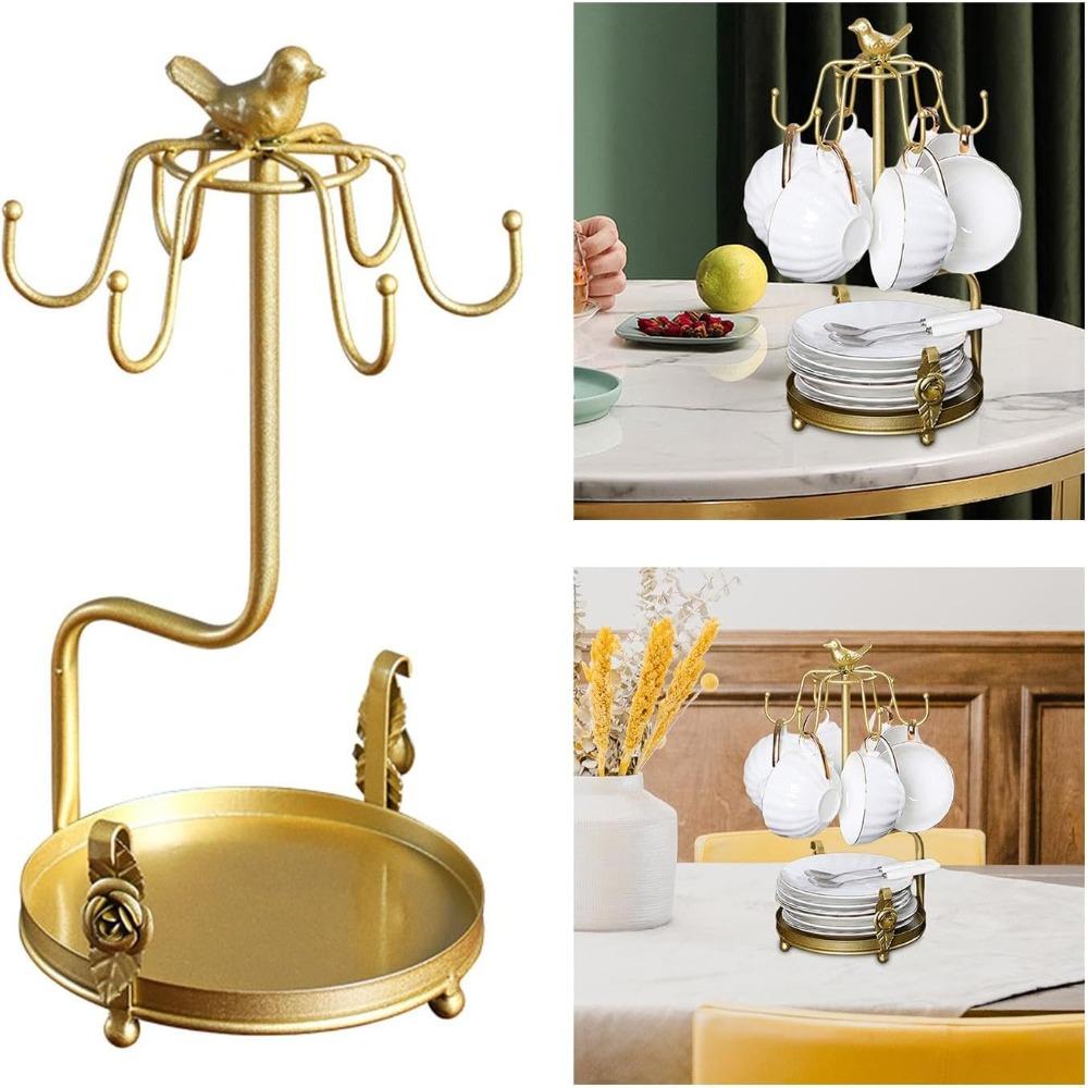 Counter Cup Rack Coffee Cup Holder Bird Decor Solid Brass Mug Rack Tree New Tea Cup Holder  Home