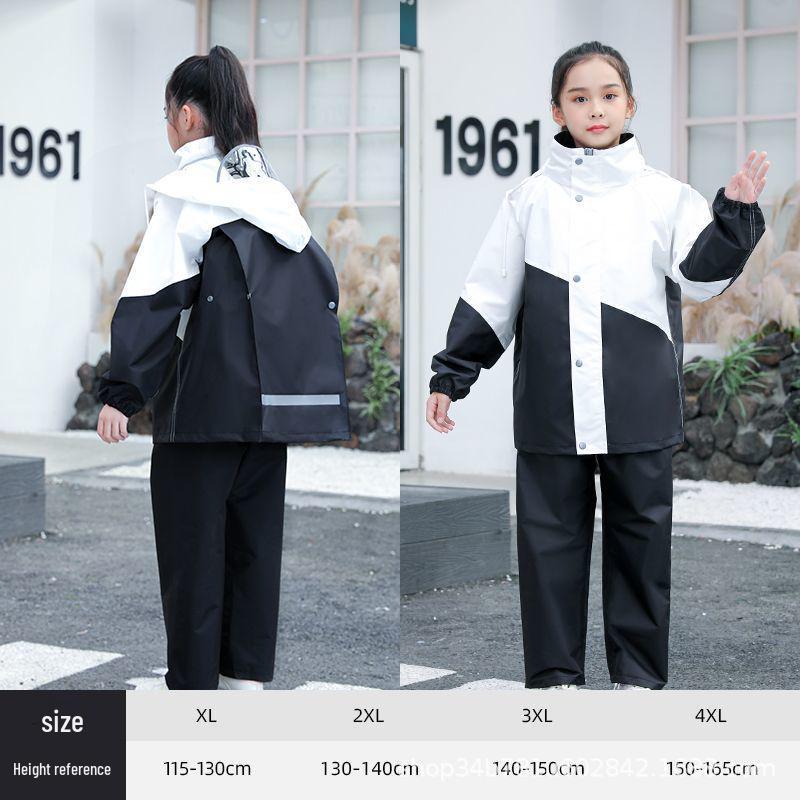 Set Impermeabile Giacca e Pantaloni per Bambini da Medi a Grandi - Ideale per Andare a Scuola e Andare in Bicicletta