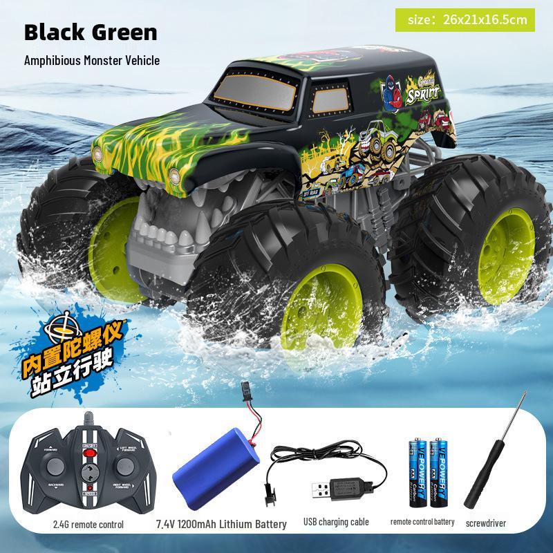Waterproof Amphibious RC Car: Rechargeable 4WD Stunt Off-Road Climber Toy for Kids Single Battery
